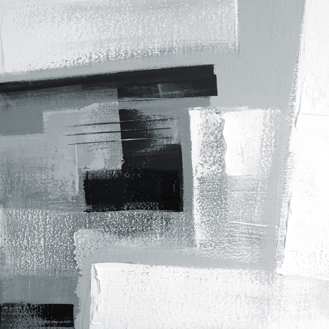 Diptych Black and White 072020 02, Acrylfarbe auf Leinwand, 80 x 80 CM., 2020, © Ernest Bisaev