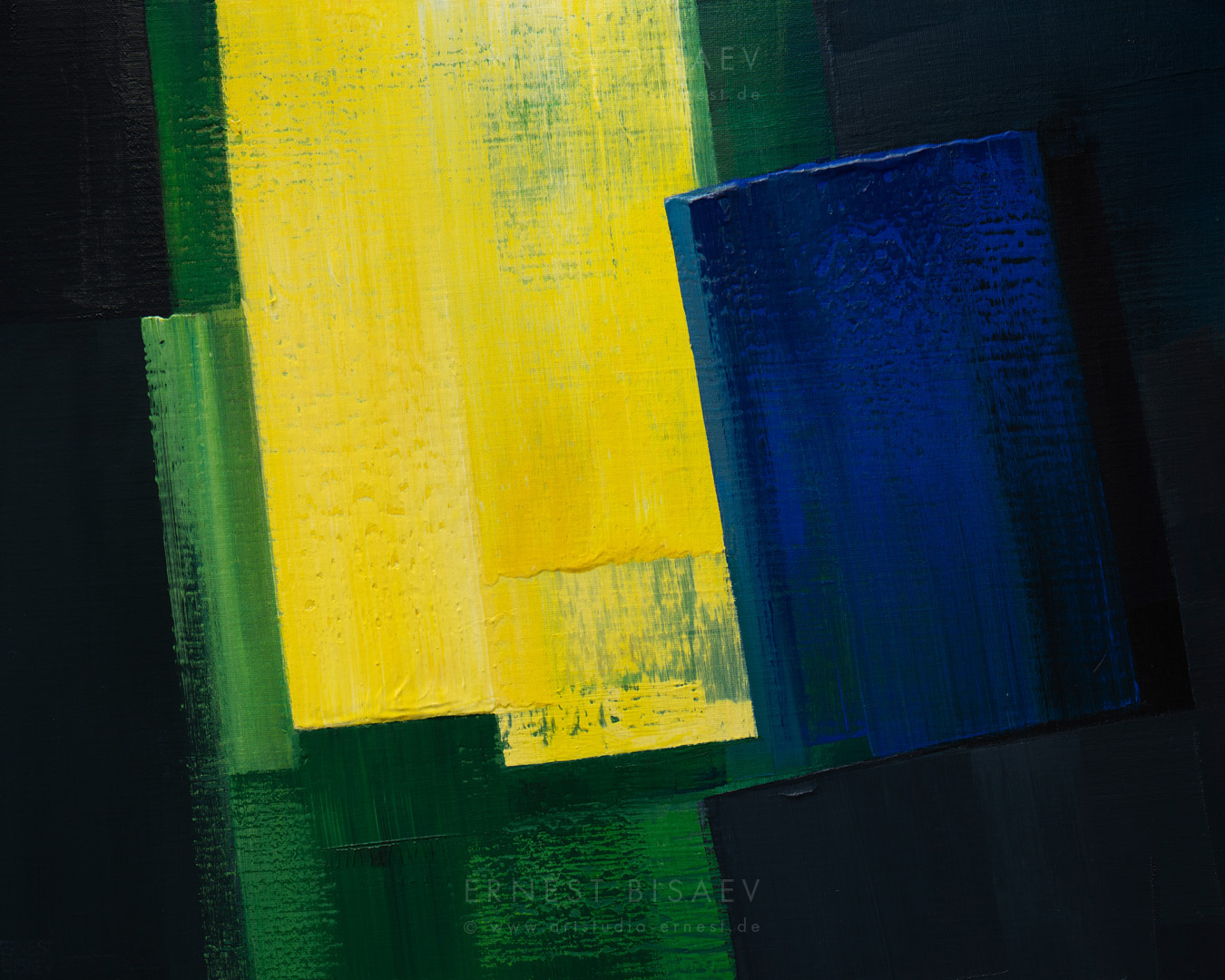Yellow Green and Blue 281019, 80x100cm, 2019 © Ernest Bisaev